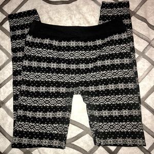 Winter design fleece-lined leggings